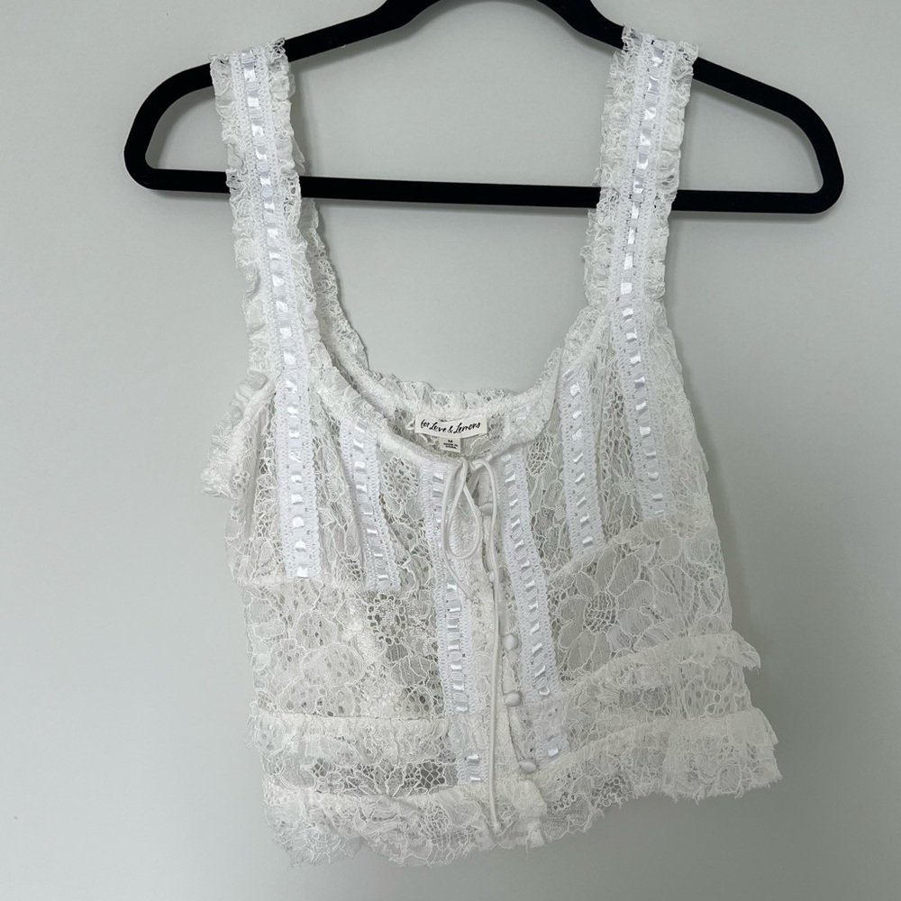 For Love & Lemons lace crop top
